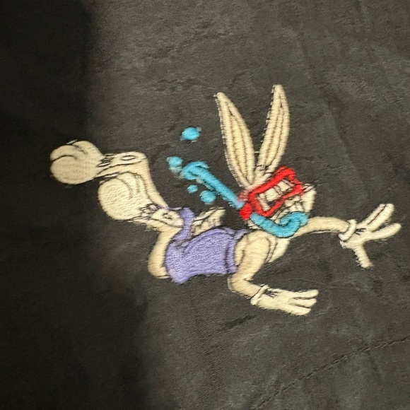 VTG Looney Tunes Bugs Bunny Black Swim‎ Trunks Shorts Men's Size XL - Picture 7 of 8